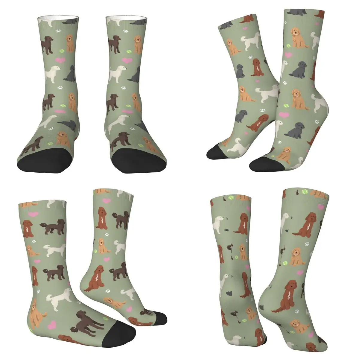 

Носки The Labradoodle, чулки высокого качества в стиле Харадзюку, всесезонные длинные носки, аксессуары для мужчин и женщин, подарок на день рождения