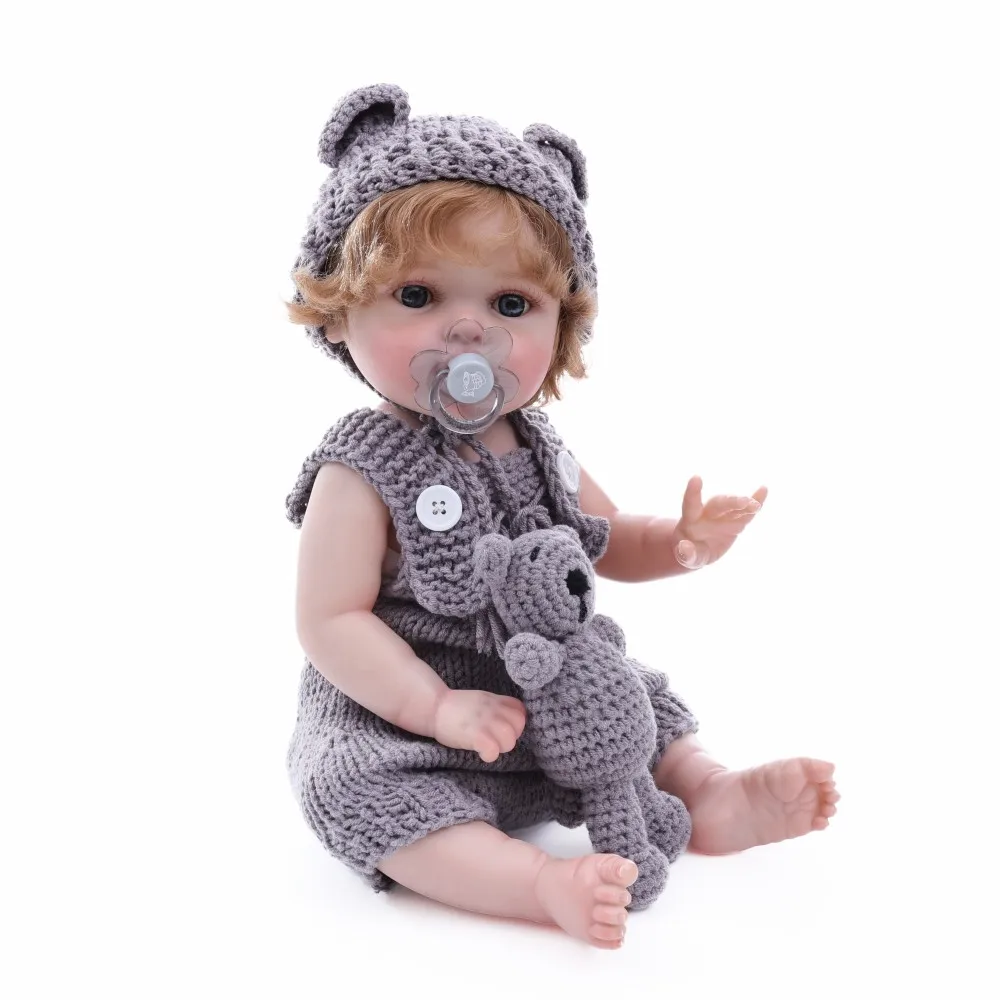 Cloveray 20-Zoll-Ganzkörper-Vinyl, realistische wiedergeborene Babypuppe, Vinylpuppe, hochwertiges Original-Sammleredition-Spielzeug, Geschenk für Kinder