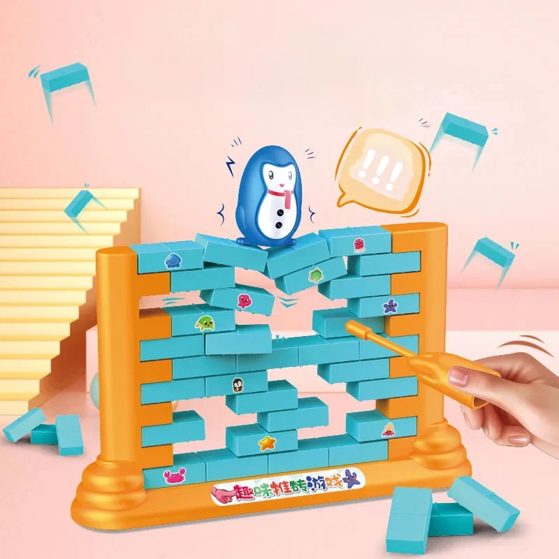 

Children's Puzzle Toys Saving Penguin Two Person Wall Building And Pushing Wall Parent-child Interactive Fun Board Game Toys