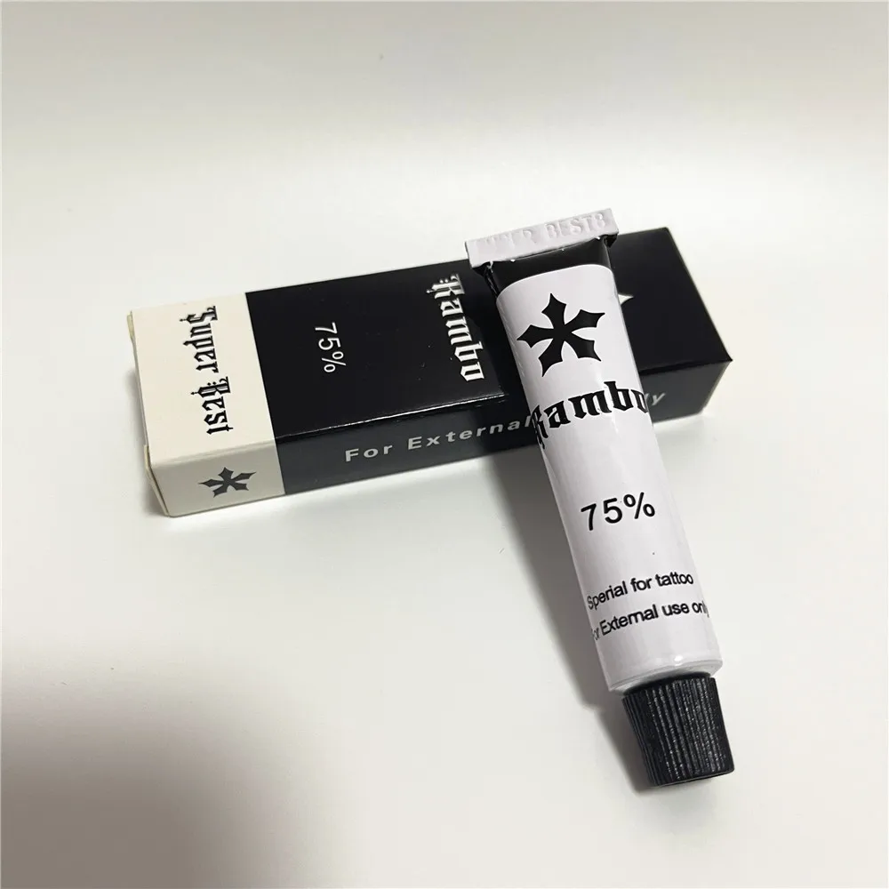 75% RAMBO Before Tattoo White Cream for Semi Permanent Makeup Microblading Eyebrow Lip 10G