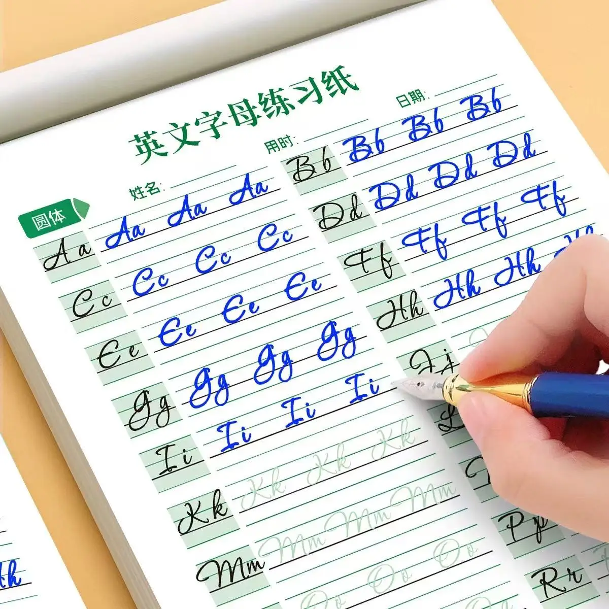 كتاب ممارسة الكتابة اليدوية باللغة الإنجليزية المخطوطة مكون من 18 صفحة للبالغين - أدلة للعمل والخط، مصنف الكتابة الملتصقة #1