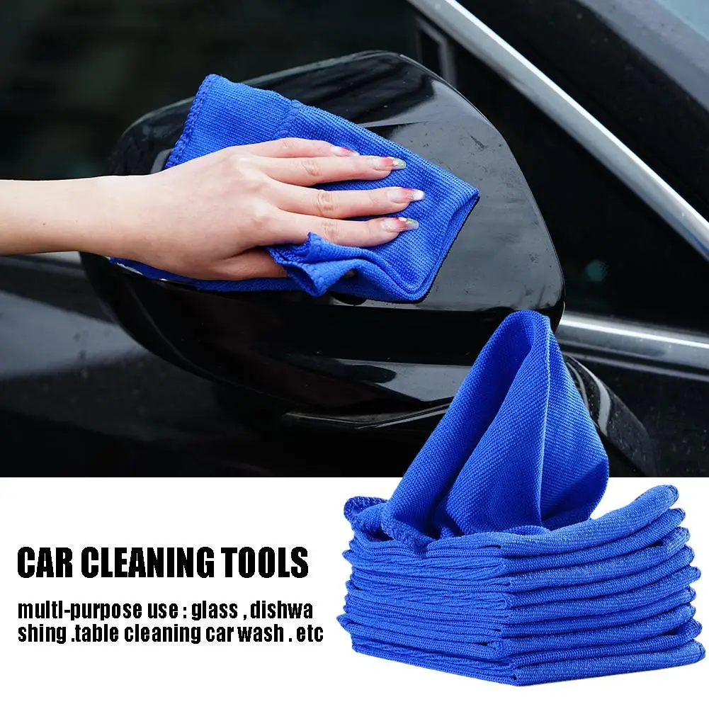 

10/20pcs Car Wash Microfiber Towels Soft Drying Cloth Duster Water Tools 30x30cm Car Suction Cleaning Towel Hemming Wash E5I5