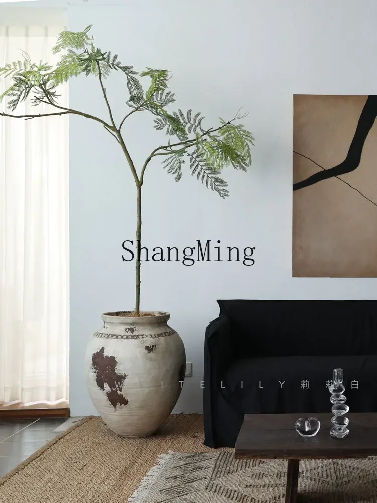 CL wabi-sabi wind handmade retro floor-to-ceiling large flower tank,  plant flower ware, homestay lobby sales office ornament