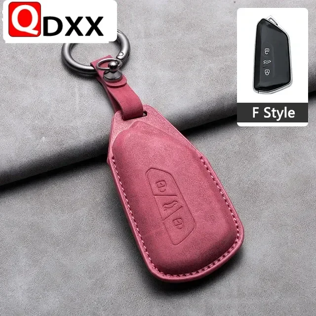 

SEAT Leon MK4 Suede Leather Car Key Case For Volkswagen VW Magotan Passat B8 TIGUAN MK2 Golf 8 2020 For Skoda Octavia A8 A7 2021
