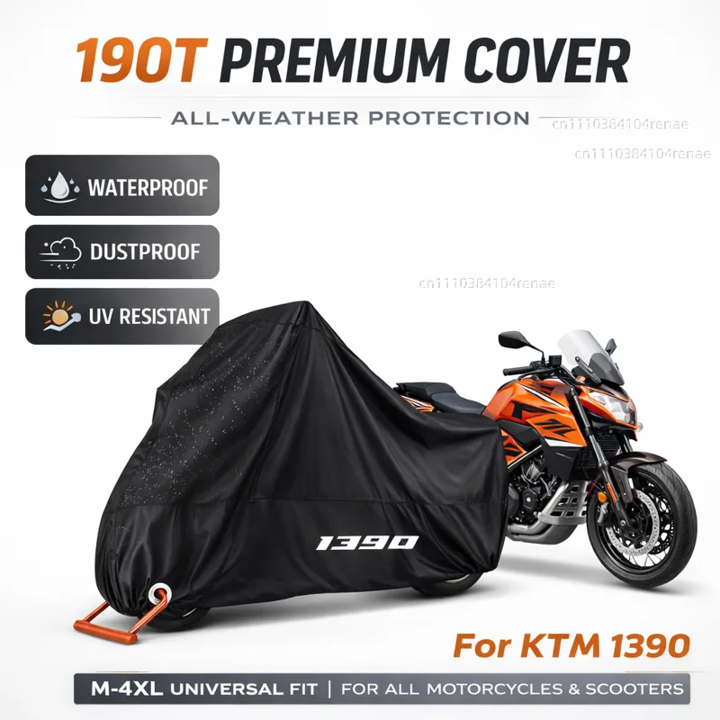 

Чехол для мотоцикла KTM 1390 Super Adventure 1390 Super Duke R 2023+ 190T, водонепроницаемый, пылезащитный, с защитой от ультрафиолета, всесезонный
