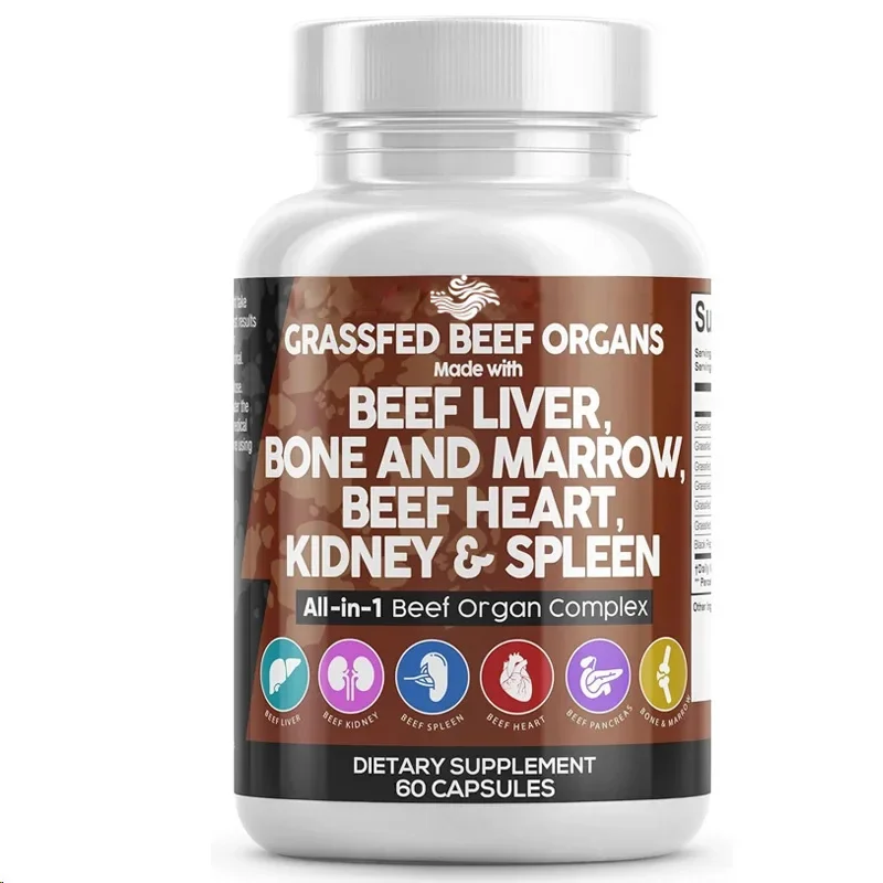 Beef Liver Capsules 3000mg - A High-quality Beef Organ Supplement Containing Dried Beef Liver, Beef Heart, and Beef Floss