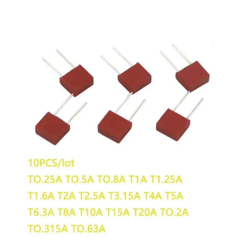 【50-10PCS】250V 392 Square Plastic Fuse T0.2A 0.315 0.65 0.8A LCD TV Power Board Commonly Used Fuses Slow Blow Fuse 10A 15A 20A