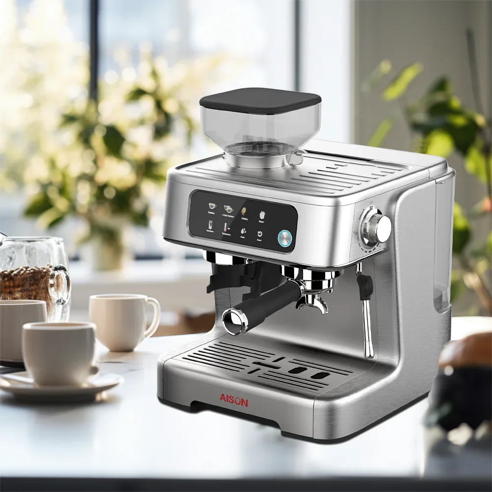 Thuis Draagbare Espressomachine Semi-Automatische Cafémachine Cappuccino Met Digitale Knop