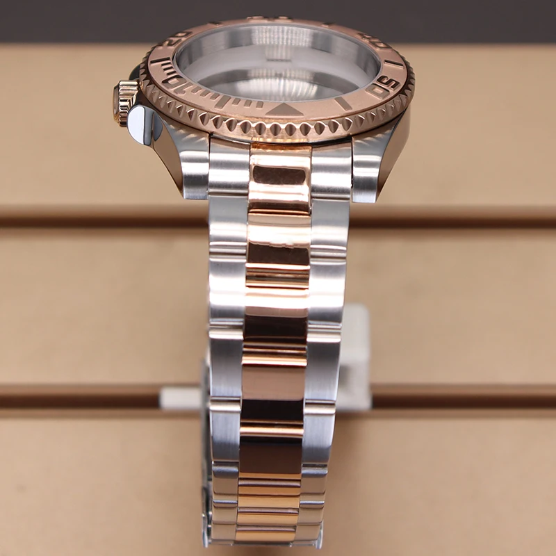 40mm Stainless steel Cases Bracelet Sapphire Glass For NH35 NH36 NH34 NH38 4R36 Miyota 8215 Eta 2824 Movement YACHT Watch Case