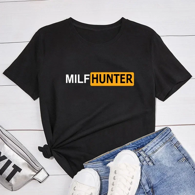 Milf Hunter T Shirt Funny Joke Men Short Sleeve T-shirts Creative Design Adult Male Tops Tee Homme Casual Streetwear