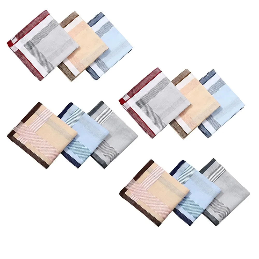 

12Pcs/Set Soft Pocket Handkerchief Sweat Absorbent Portable Pocket Plaid Square Towel 40x40cm Classic Plaid