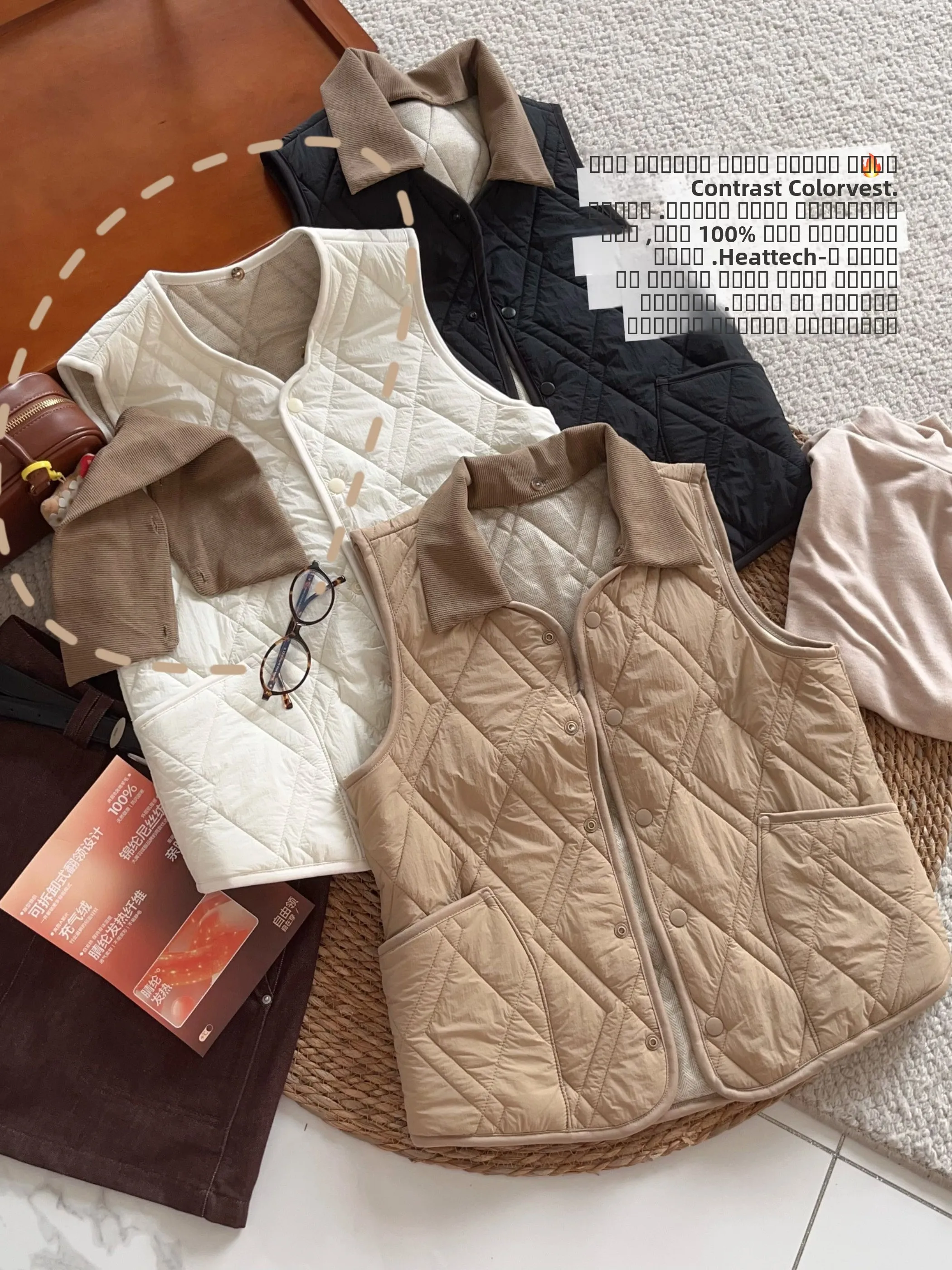 

Жилет-пальто из 100% шерсти с отстегивающимся воротником, легкий, теплый, для повседневной носки, с внутренней подкладкой из полиэстера и нейлона, стильный дизайн.