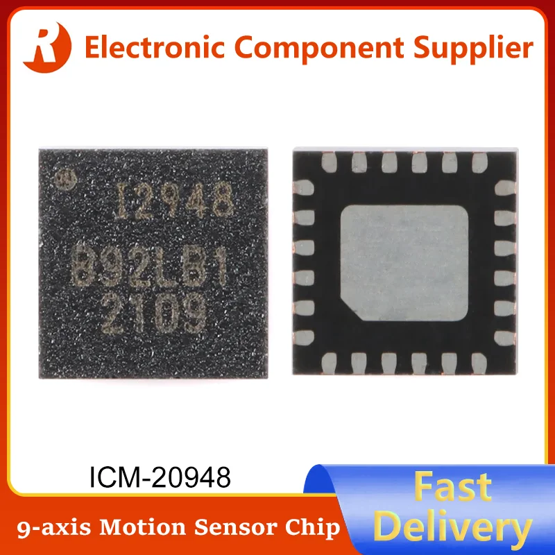 

5Pcs ICM-20948 QFN24 ICM20948 Brand New 9-Axis Motion Sensor 3-Axis Gyroscope Accelerometer Compass Chip 9-Axis Attitude Sensor