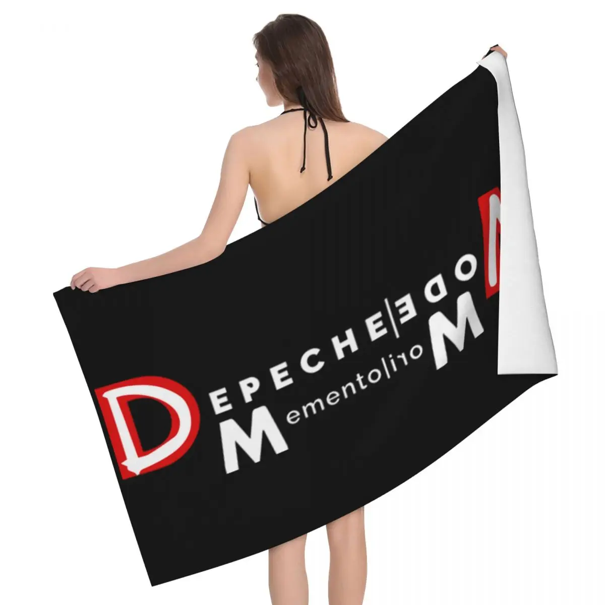 

Пользовательское поглощающее пляжное банное полотенце Depeche из микрофибры, быстросохнущее спортивное полотенце для музыкального душа