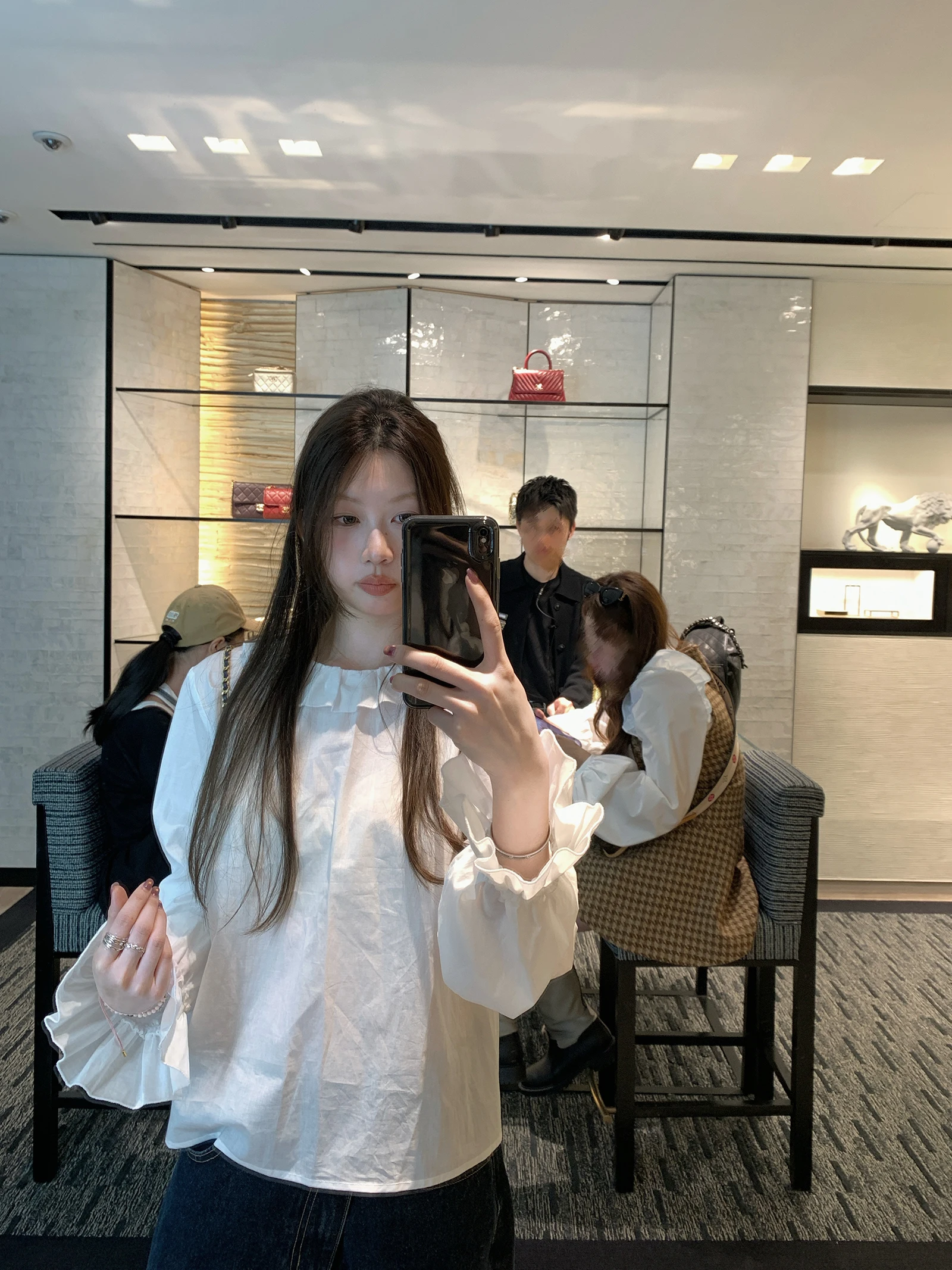 

Anti-Aging round Neck Lace Trim Long Sleeve Overhead Shirt Korean Sister Oxygen Style Casual Commute Loose Fit Women's Shirt