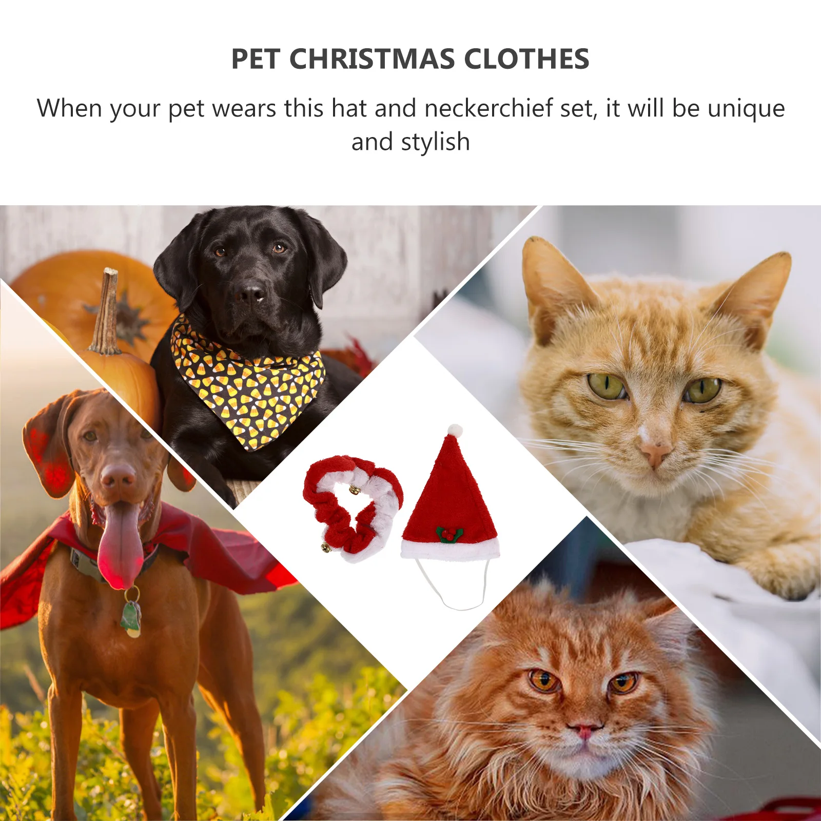 

Hats for Dogs Pet Christmas Dress Decor Neckerchief Decorate Red Cat Dressing Supply