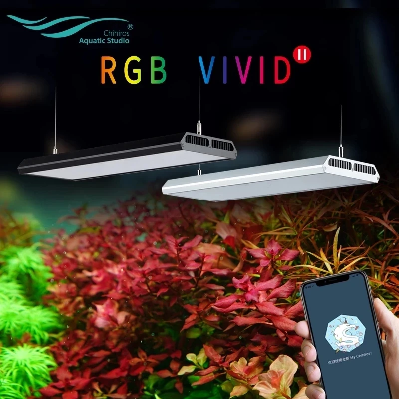 

Chihiros VIVID 2 RGB Aquarium LED Lighting Dimmable Water Plants Grow LED Light Sunrise Sunset with Bluetooth Mobile App Control