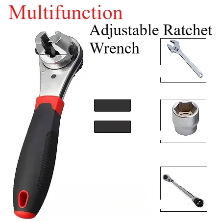 

Universal Socket Torque Ratchet Wrench 6-22MM Adjustable Ratchet Wrench Heat Treated Ratchet Wrench for Repairing Car Motorcycle