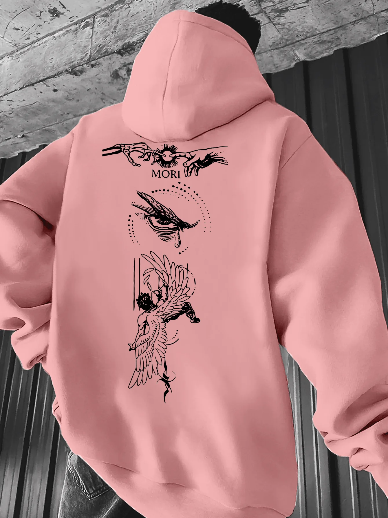 Unisex hoodie featuring a dark, edgy autumn/winter aesthetic and unique, mysterious graphic prints. - view 6