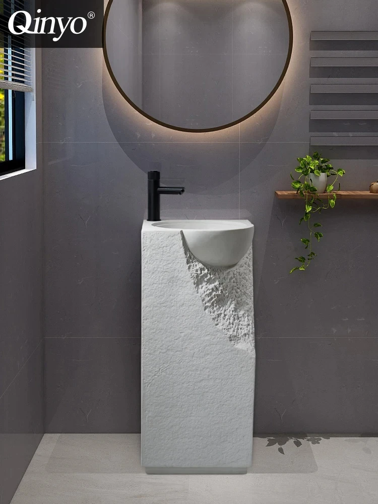 

Outdoor courtyard column basin integrated floor-standing artistic washbasin personality hotel bathroom creative washbasinGN471TB