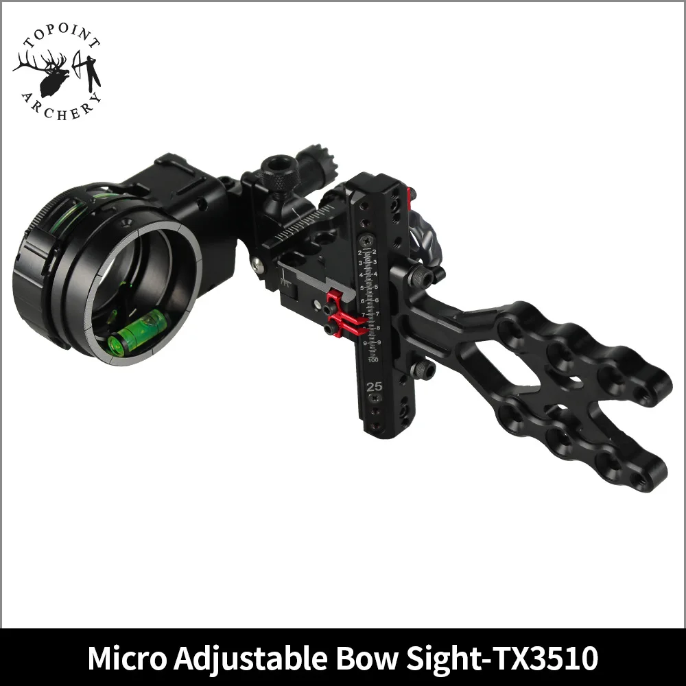 Bow Sight Micro Adjustable Aluminum CNC Sight Bar Single Pin 0.019