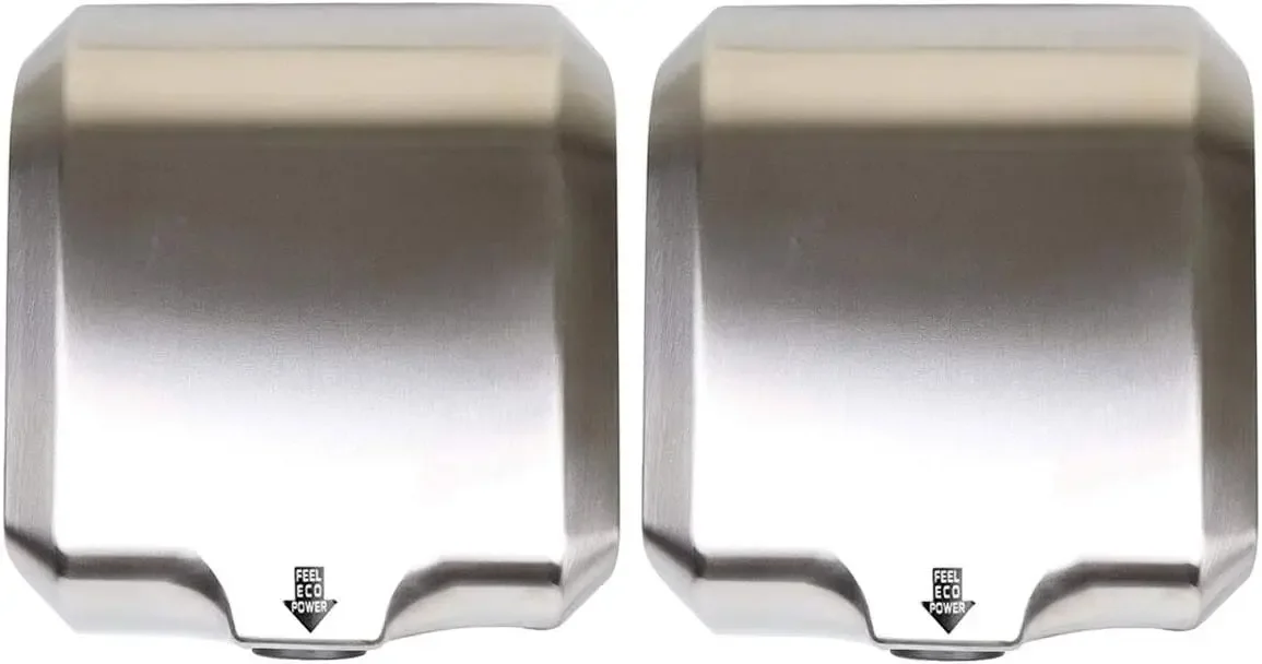 Stainless Steel Commercial Hand Dryer 1800w Automatic High Speed Heavy Duty Dull Polished Pack of 2