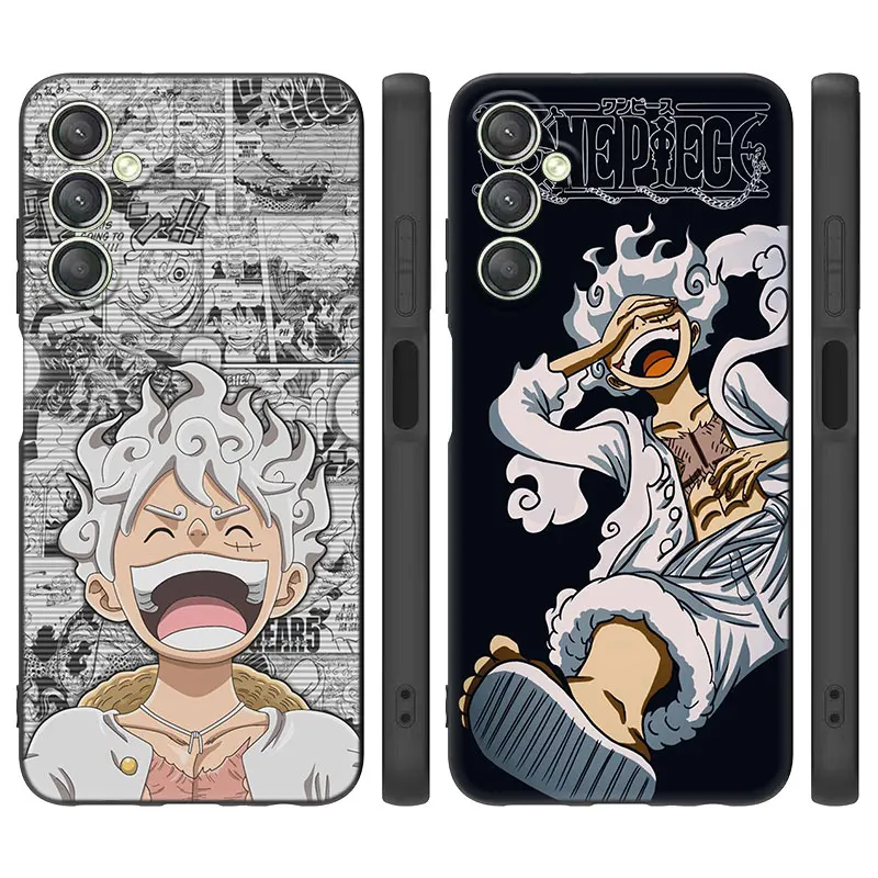 Anime Luffy gear 5 Black Case For Samsung Galaxy A15 A14 A05 A34 A54 A52S A53 A33 A23 A24 A13 A12 A22 A32 A50 A51 A70 A71 A73 5G