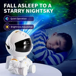 Astronauta Galaxy Projetor, Starry Nebula Teto Lâmpada LED, USB Night Light, Decoração para Criança Presente de Aniversário