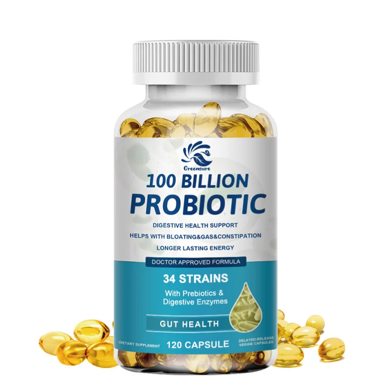 

Prebiotics Enzyme Capsules - with Probiotics & Prebiotics | 60/120 Capsules | Non-GMO and Gluten Free Supplement