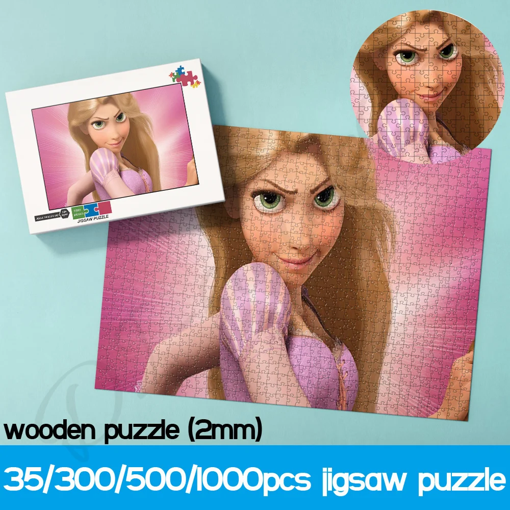 

1000 Pieces Puzzles for Kids Disney Movie Tangled Cartoon Puzzles Wooden Jigsaw Puzzles Family Entertainment and Decompression