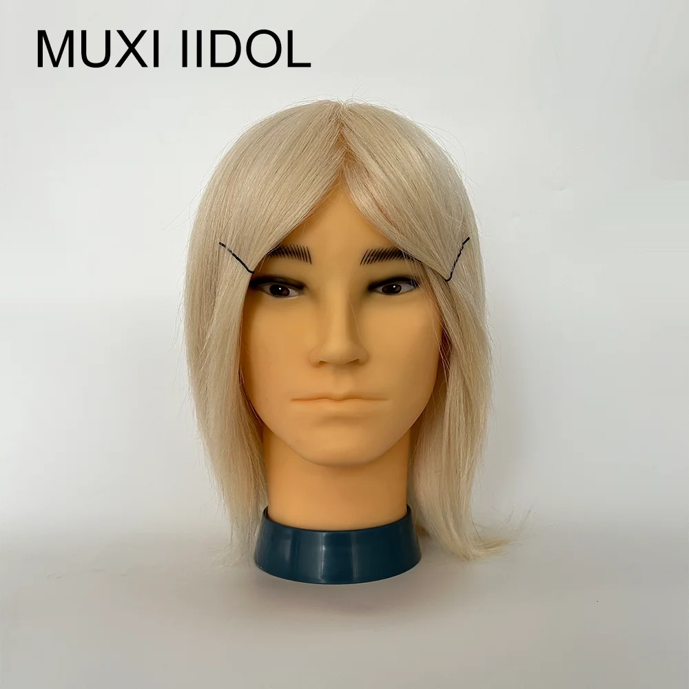 

100% Real Hair Men Mannequin Heads With For Hair Training Styling Solon Hairdresser Dummy Doll Heads For Practice Hairstyles