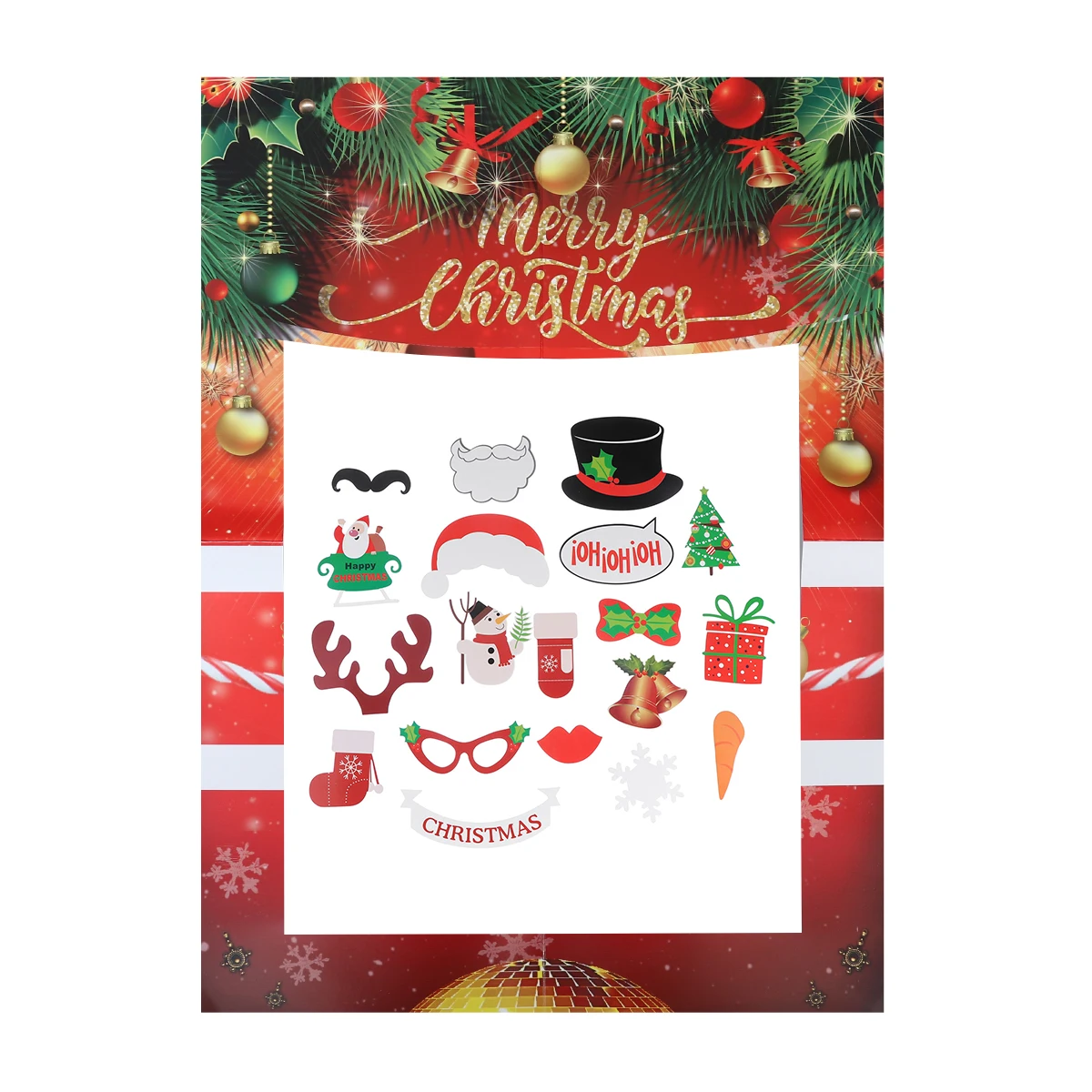 

20pcs Christmas Photo Props Set Accessories Fun Decoration For Self-Portraits Holiday Photography Booths Diy Cake