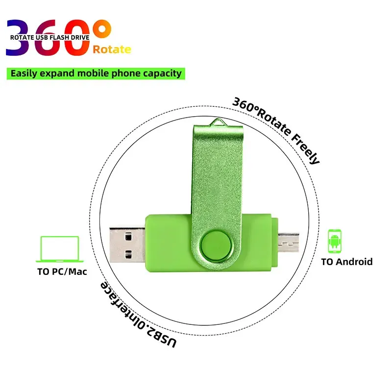 Usb Flash Drive Metal 2IN 1 OTG High Speed USB 3.0 Memory Pendrive Quality Pen Drive 128GB Computer Mobile Phone Dual-Use U Disk