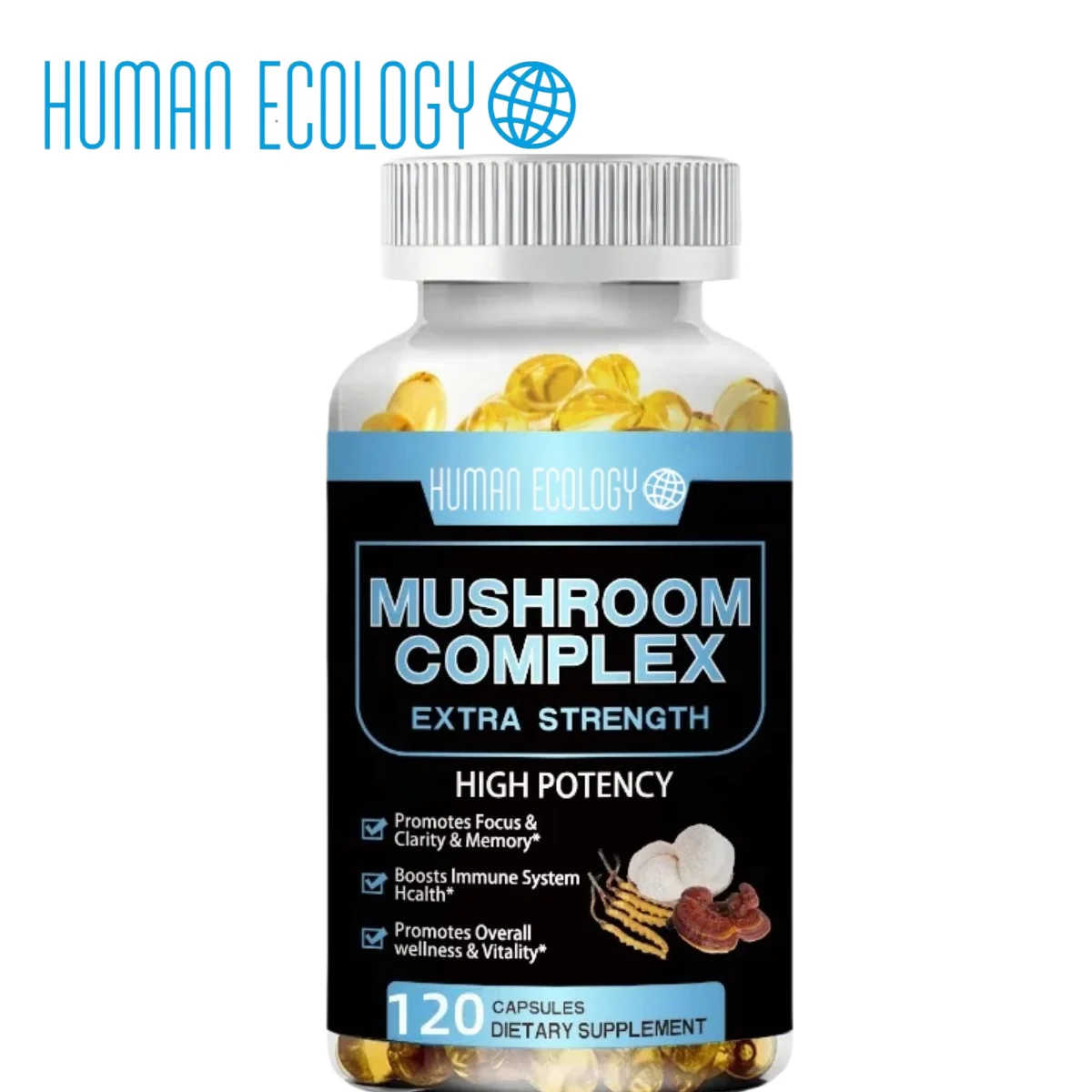 

Mushroom - Lion's Mane, Cordyceps Sinensis And Ganoderma Lucidum - Lmmune System Booster And Puzzle Brain Supplement