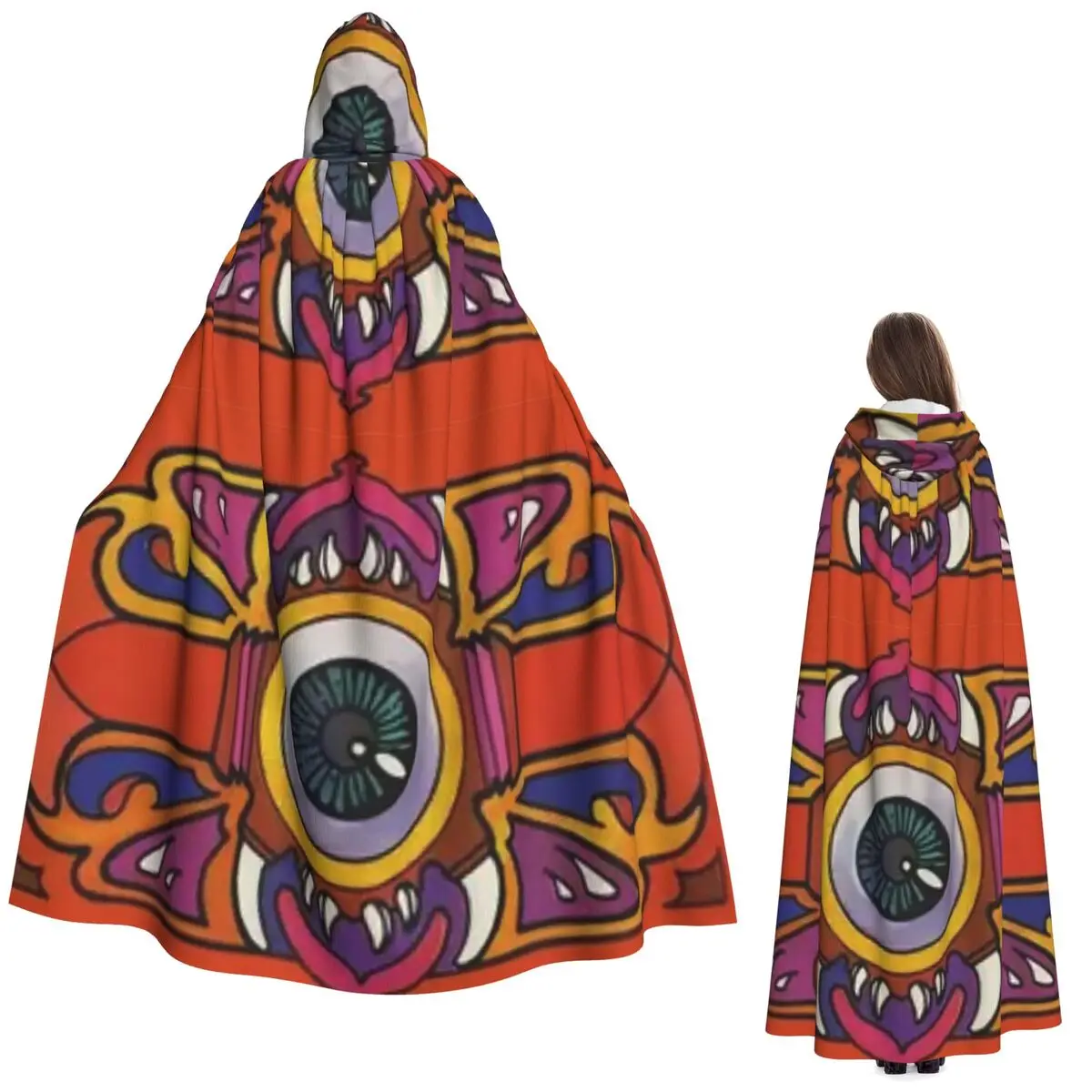 

Trap Door Masters Of The Universe Long Hooded Cloak Witch Medieval Costume Cosplay Cape HalloweenParty Adult Unisex