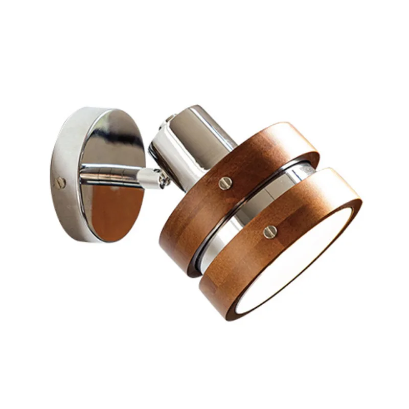 

Medieval Bauhaus bedroom bedside bar small wall lamp Japanese retro solid wood walnut color