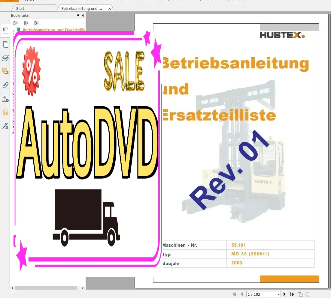

Вилочный погрузчик AutoDVD Hubtex PDF и руководство по эксплуатации детали DVD 3,12 ГБ