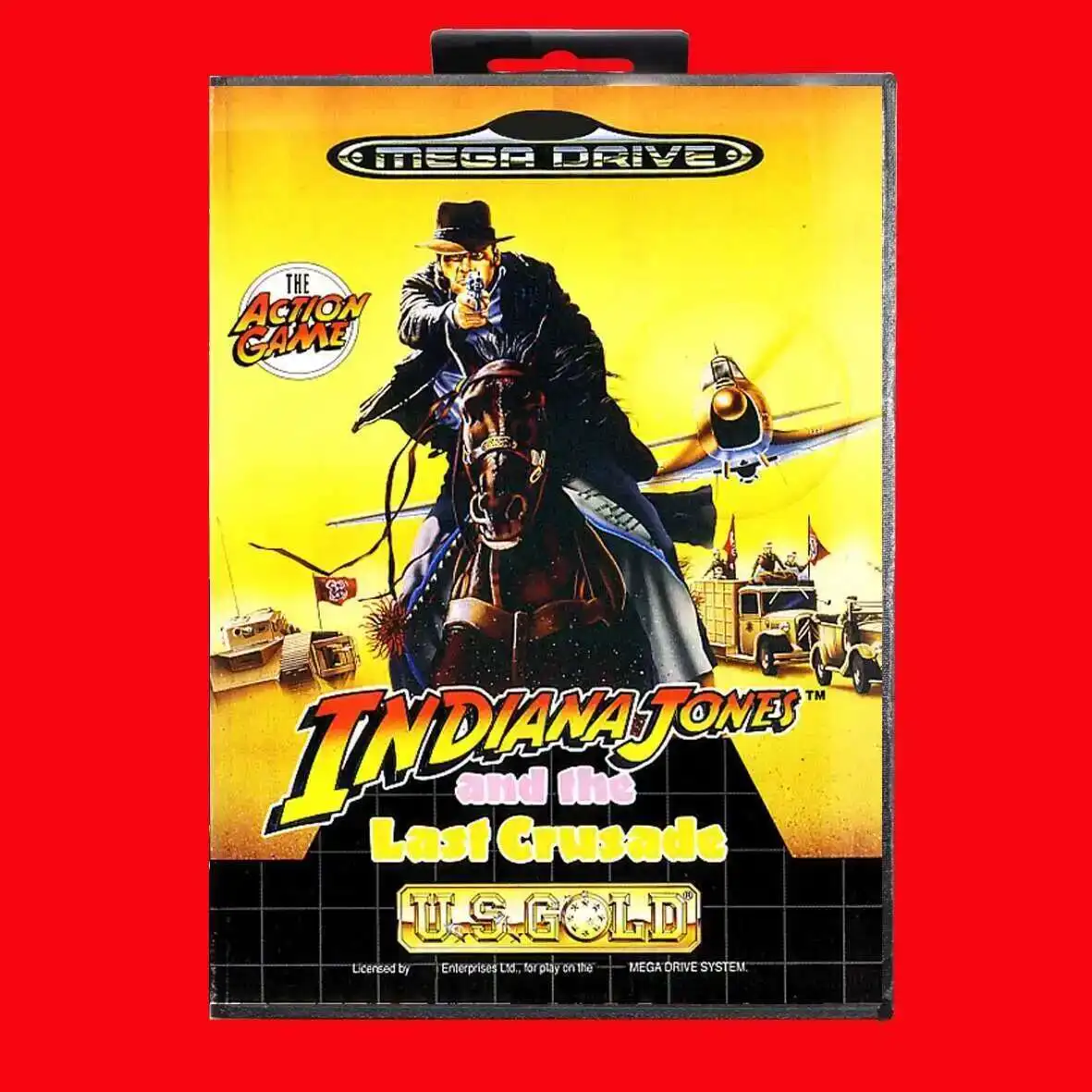 Indiana Jones e a Última Cruzada Cartucho de Jogo MD de 16Bit com Caixa EUR para Sega Megadrive Genesis Systems