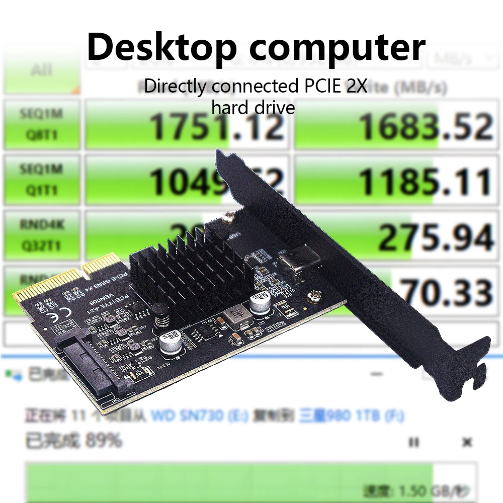 TISHRIC 20Gbps USB 3.2 PCIE Expansion Card ASM3242 Controller PCIE 4X To Type C Gen2 Adapter PCI Express 4X 8X 16X Riser Card