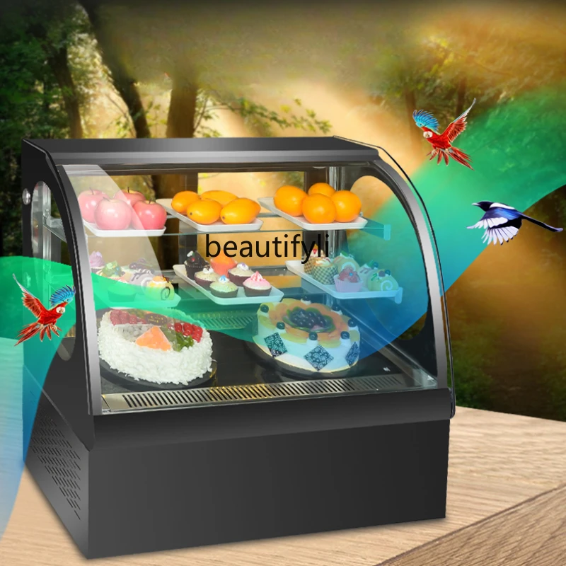 

Baking Shop Cake Counter Desktop Milk Tea Shop Small Fruit Bar Fresh Cabinet Dessert Refrigerated Cabinet