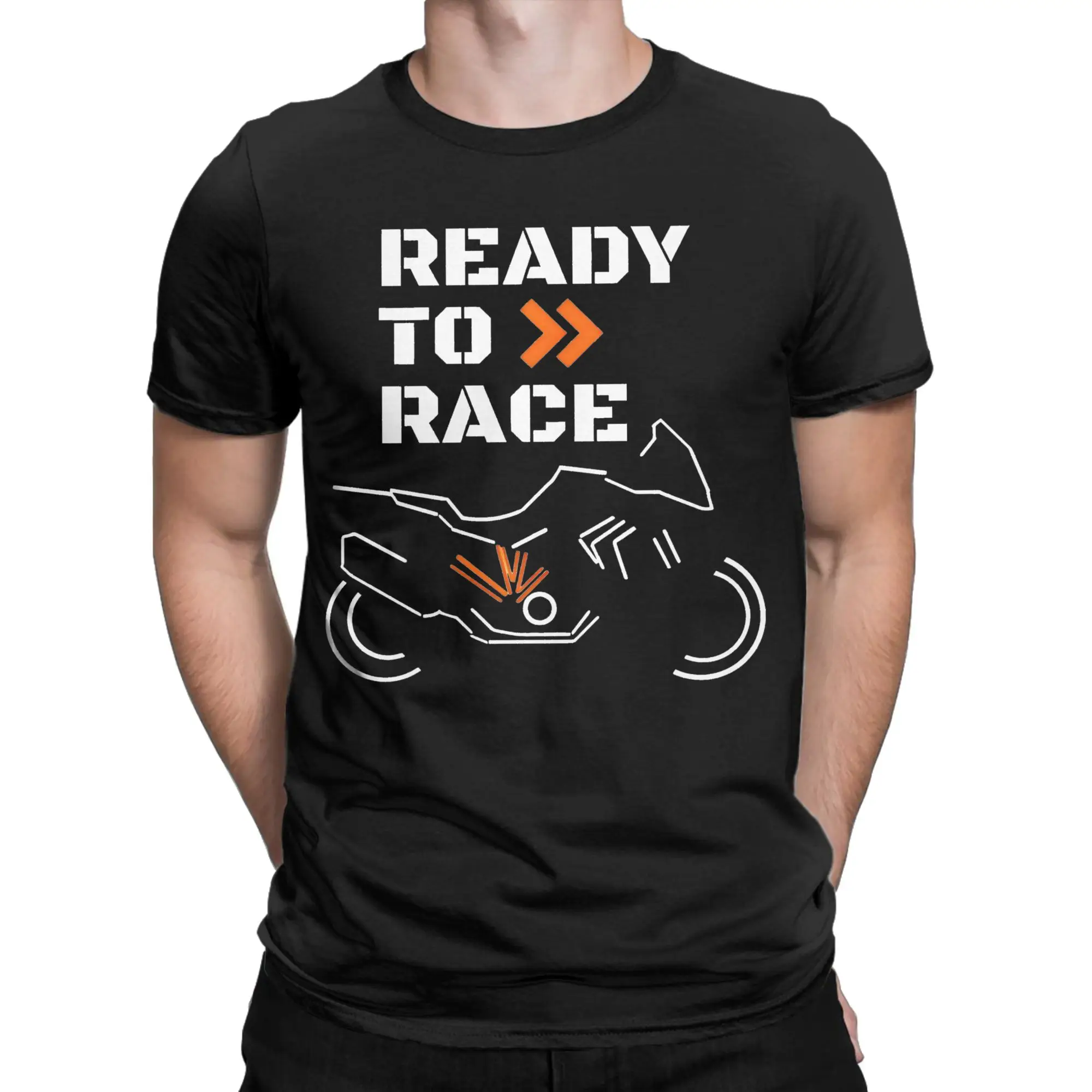 Casual Ready To Race Motor  Racing  T Shirt Men's Cotton Short Sleeve  Round Neck Summer Tops Shirts