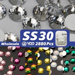 VDD SS30 2880Pcs Wholesale High Quality Glass Crystal Rhinestones Non Hotfix Strass Flat Back For Nail Art DIY Craft Decorations