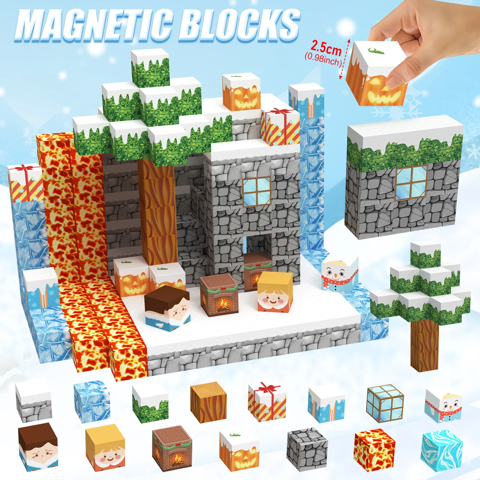 100Pcs/Set My world Magnetic Building Blocks Children Kids Educational Toy Christmas Gift Give to Children