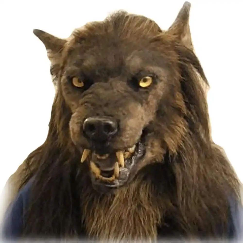 

Halloween Latex Wolf Head Hair Mask Werewolf Headgear Party Scary Decor Headgear