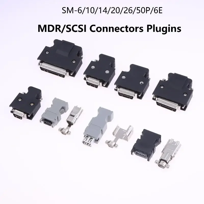 

SM-6/10/14/20/26/50P/6E Pin Soldering Connector MDR/SCSI Connectors Plugins 1394 Encoder Servo Drive Plug