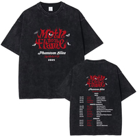 Summer Washed T-shirt Ado Moth To A Flame Phantom Siita Men Women 2025 Japanese Pop Music Clothing Male Vintage Oversized Tees