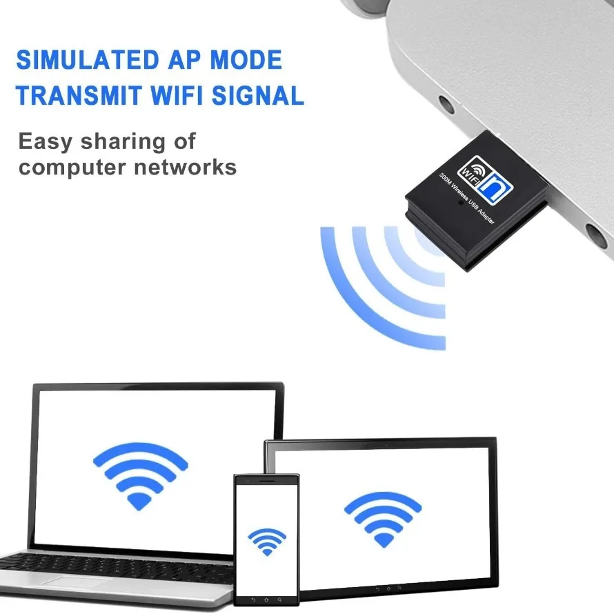 300Mbps USB WiFi アダプタ 2.4 グラムワイヤレスネットワークカード 802.11n USB イーサネット WiFi レシーバードングルミニ USB Lan アダプタラップトップ用