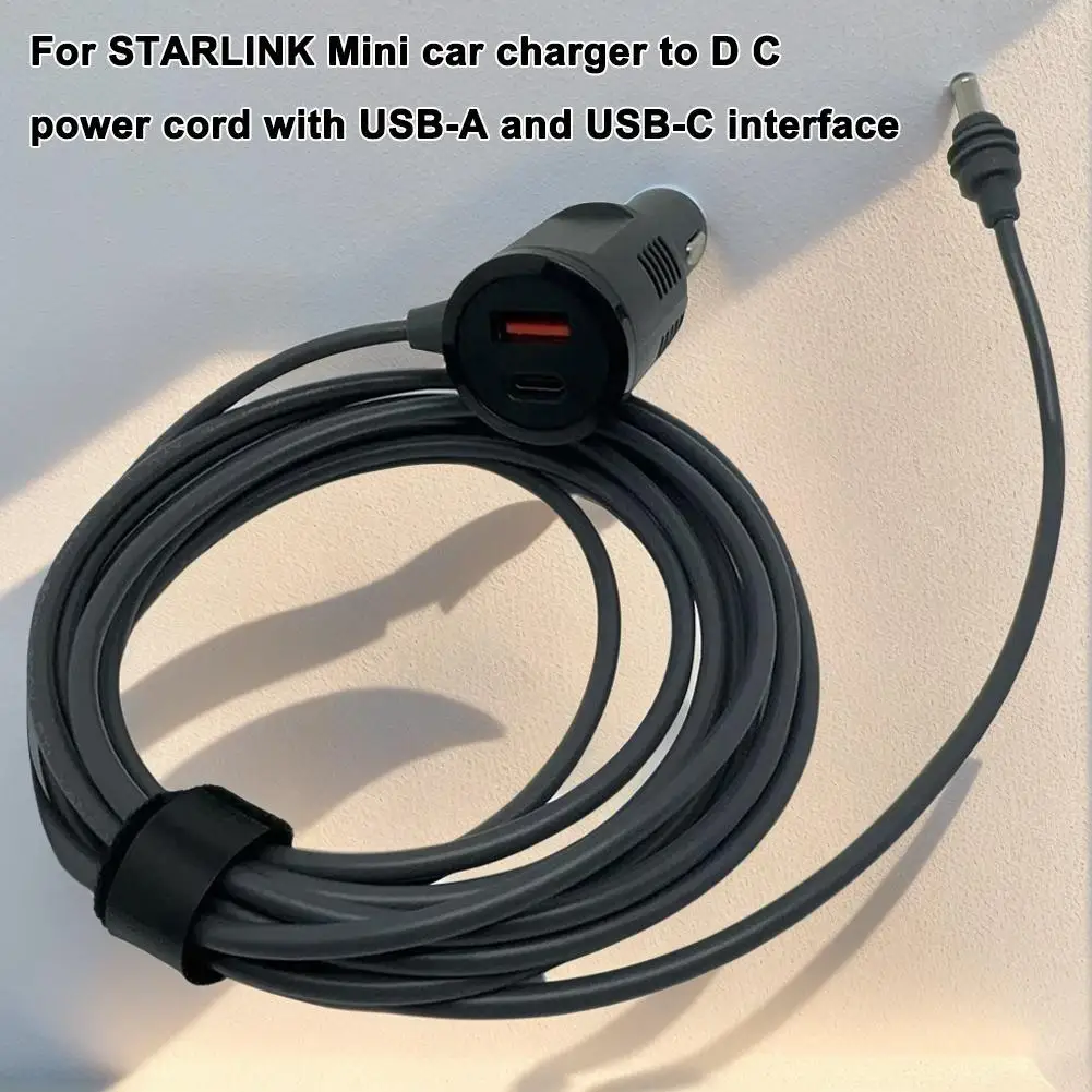   Para StarLink Mini Cable cargador de coche a DC Plus USB + C Cable de alta calidad enchufe D C fuente de alimentación estable para StarLink Mini