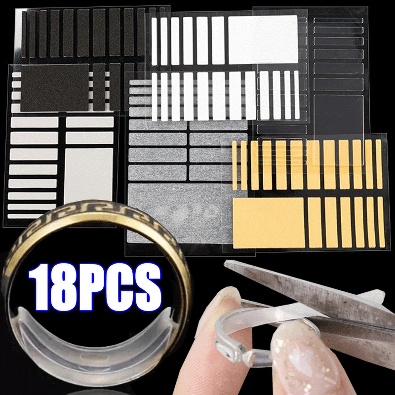 18PCS New Transparent Ring inner Size for Big Size Rings Anti Lost Invisible Ring Fixed Tightener Reducer Resizing Sticker