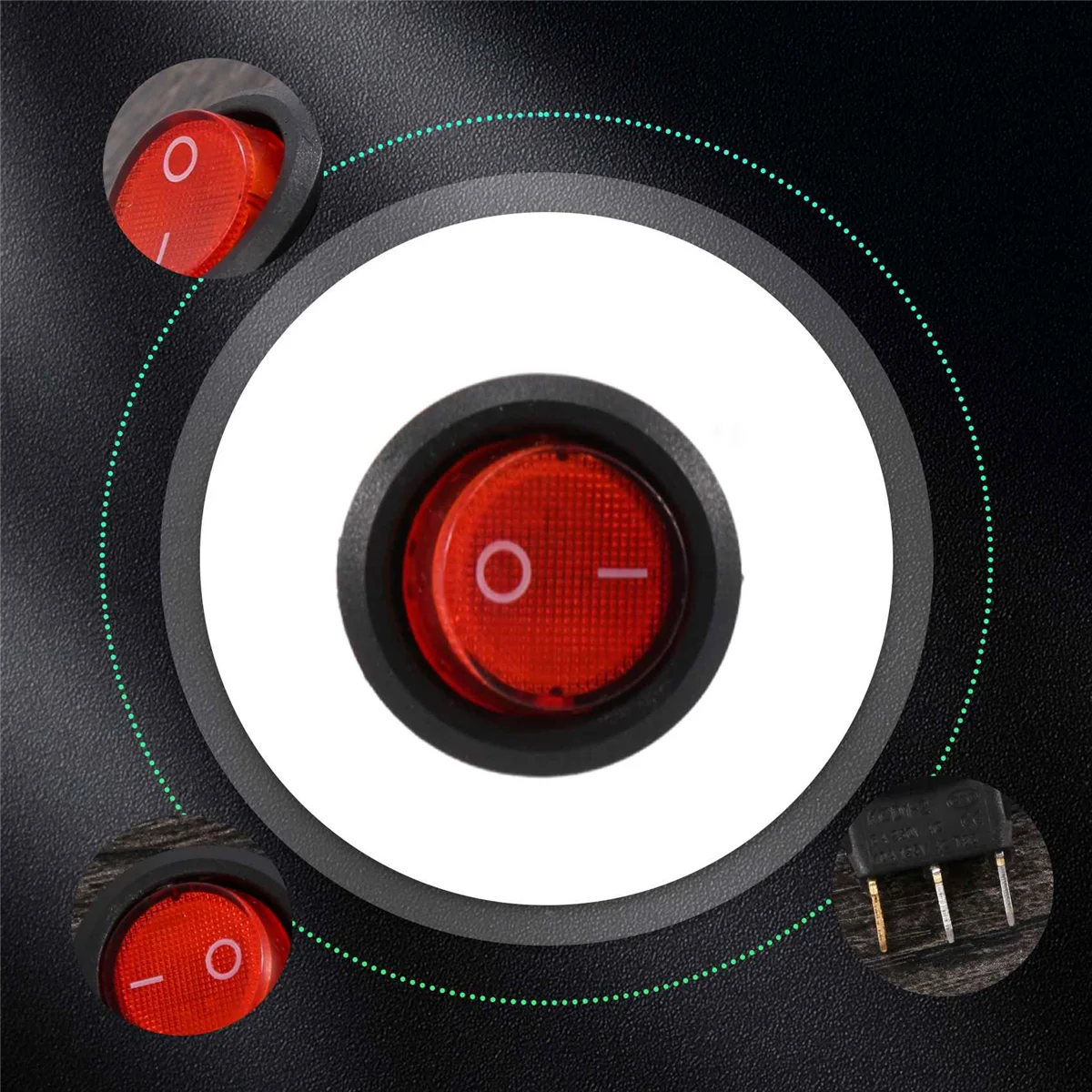 Interruptor basculante Bipolar ON OFF, 3 pines, 220V